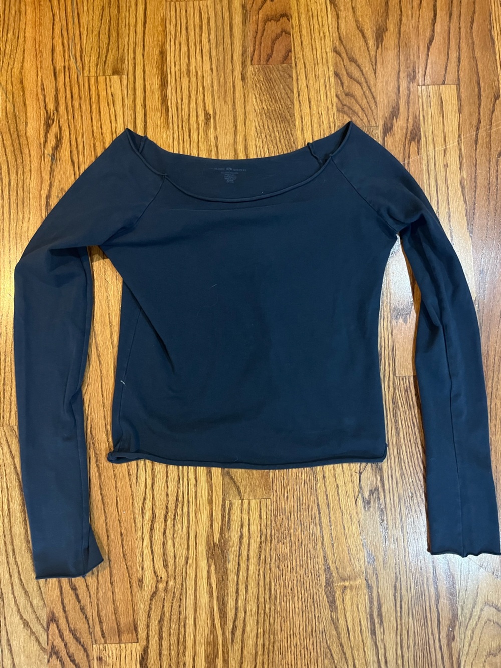 Brandy Melville Off the Shoulder Dark Blue Long Sleeve Top